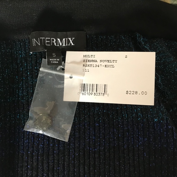 INTERMIX “Sienna” NWTs Striped Cardigan Buttons Collar Black Blue Green … - Picture 6 of 13